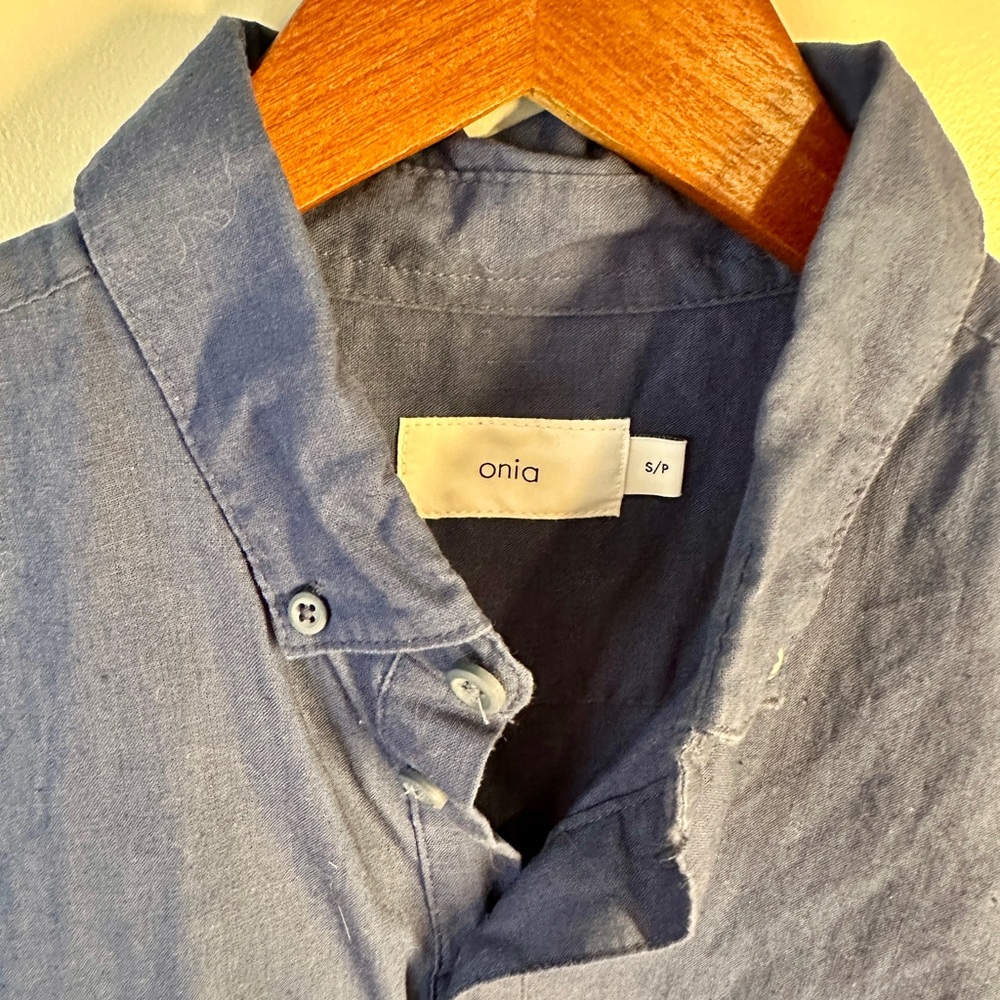 Onia Casual Button Down Shirt in Slate Blue